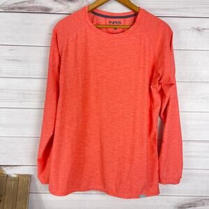 NRS H2Core Long Sleeve Shirt Silkweight Crew T-shirt Women's‎ L Orange Stretch
